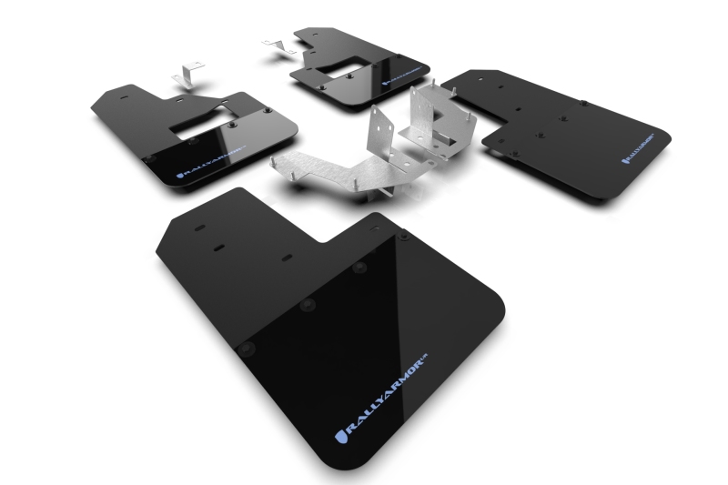 Rally Armor 21-25 Ford Bronco (Plstc Bmpr + RB – NO Rptr/Sprt) Blk Mud Flap w/Area Blue Logo