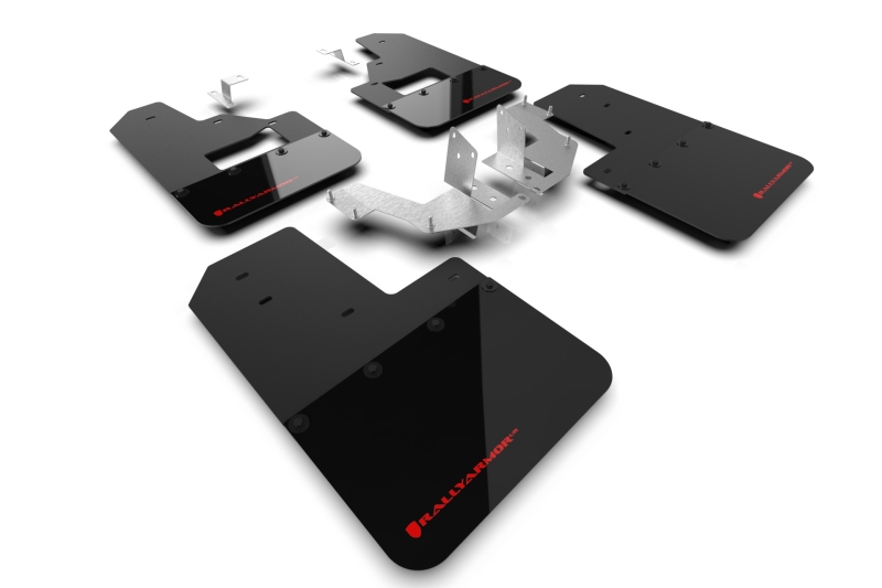 Rally Armor 21-25 Ford Bronco (Plstc Bmpr + RB – NO Rptr/Sprt) Blk Mud Flap w/Red Logo