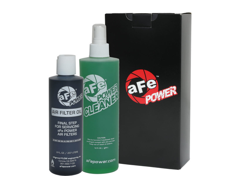aFe Air Filter Restore Kit (8oz Squeeze Oil & 12oz Spray Cleaner) – Black