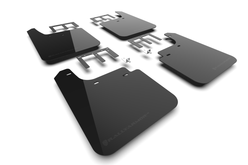 Rally Armor 19-25 Gen 4 Chevy Silverado 1500 Black UR Mud Flap Metallic Black Logo