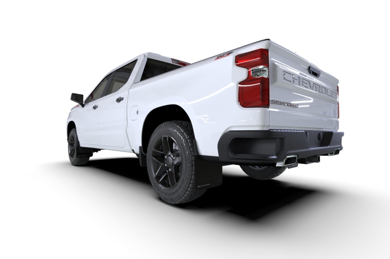 Rally Armor 19-25 Gen 4 Chevy Silverado 1500 Black UR Mud Flap White Logo