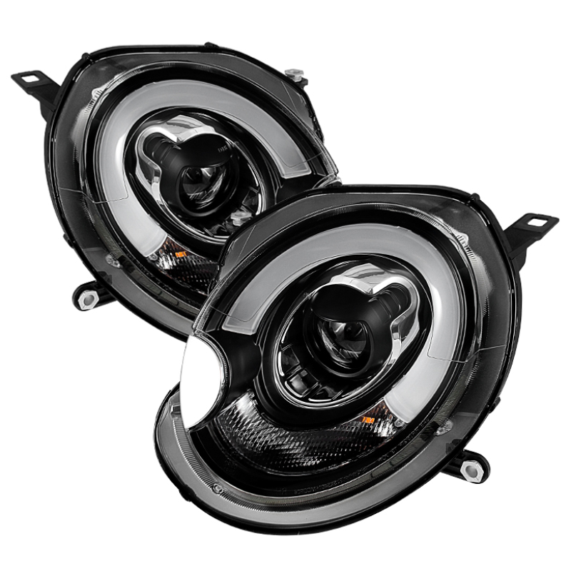 Spyder Mini Cooper 2007-2012 Projector Headlights Halogen Model Only – DRL Black PRO-YD-MC07-DRL-BK