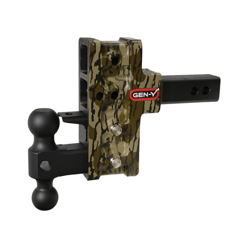 Gen-Y Mega Duty 2in Shank 5in Offset Drop 1.5K TW 10K Hitch w/GH-031 Dual-Ball – Mossy Oak