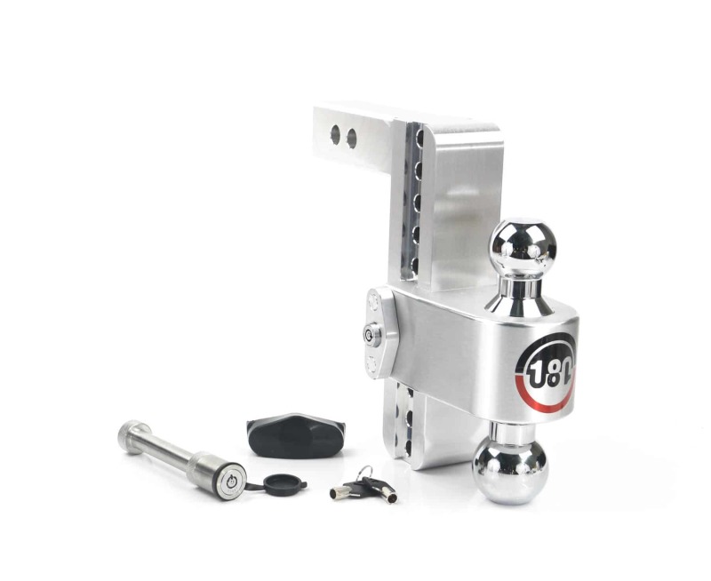 Weigh Safe 180 Hitch 8in Drop Hitch & 2in Shank (10K/12.5K GTWR) w/WS05 – Aluminum