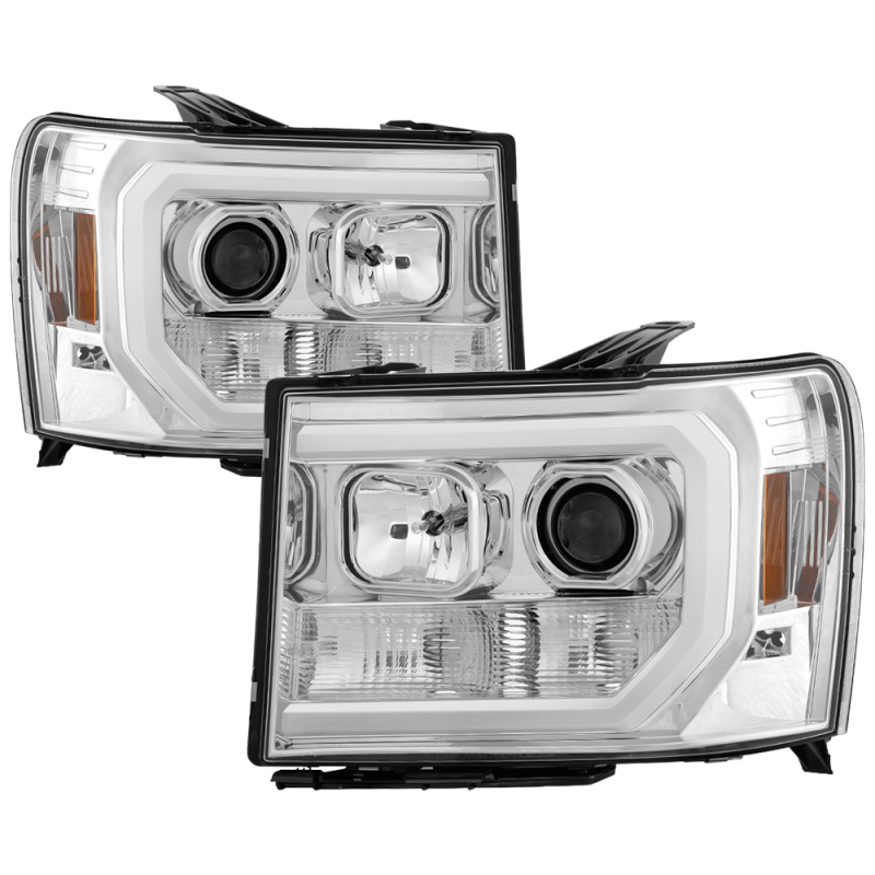 Spyder GMC Sierra 1500/2500/3500 07-13 V2 Projector Headlights – Chrome PRO-YD-GS07V2-LBDRL-C