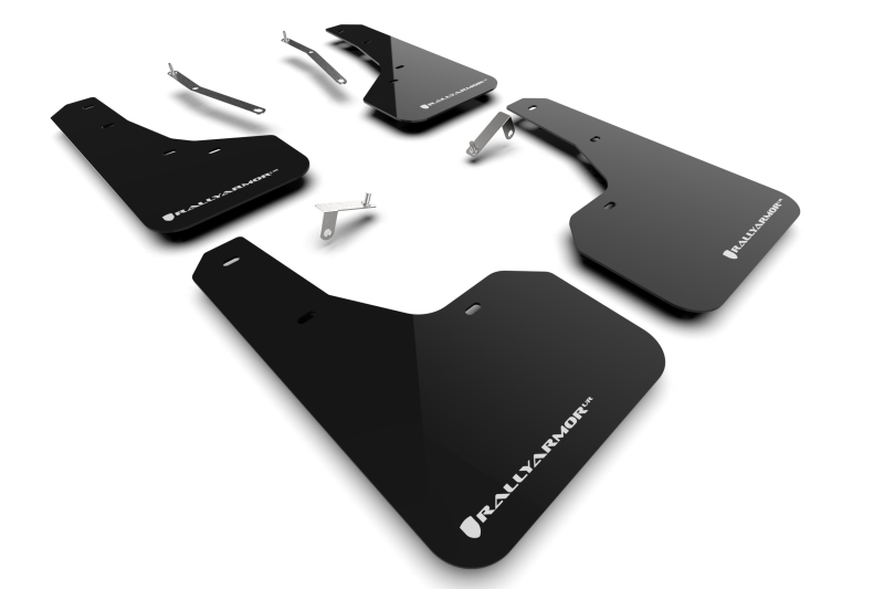 Rally Armor 22-24 Subaru Forester & Wilderness Black UR Mud Flap w/White Logo