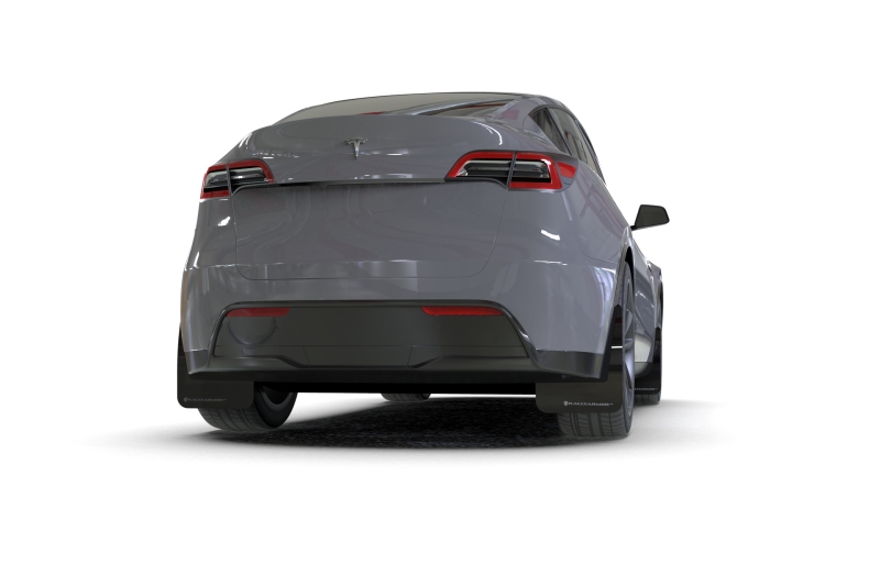 Rally Armor 20-26 Tesla Model Y, Juniper Y Black Mud Flap - Metallic Black Logo