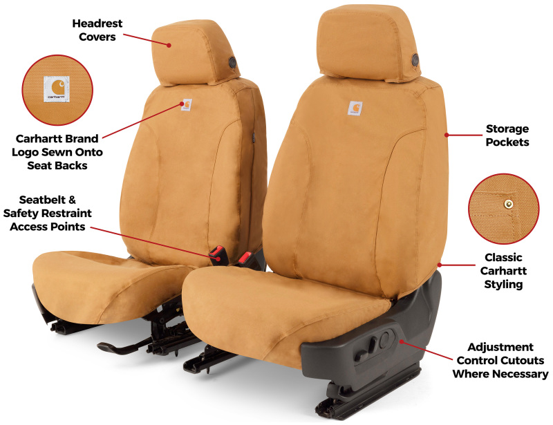 Covercraft 1997-02 Jeep Wrangler Carhartt SeatSaver Custom Front Row Seat Covers - Brown