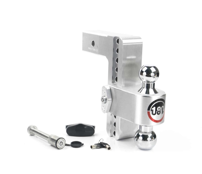 Weigh Safe 180 Hitch 8in Drop Hitch & 2.5in Shank (10K/18.5K GTWR) w/WS05 – Aluminum