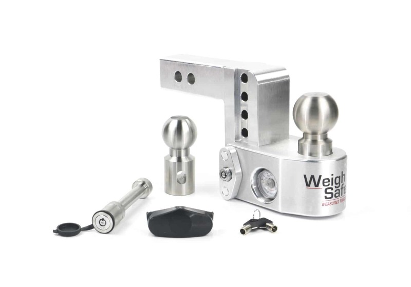 Weigh Safe 4in Drop Hitch w/Built-in Scale & 2in Shank (10K/12.5K GTWR) w/WS05 – Aluminum