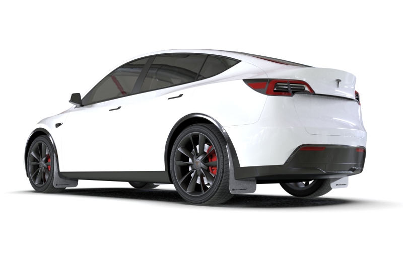Rally Armor 20-26 Tesla Model Y, Juniper Y White UR Mud Flap w/Black Logo