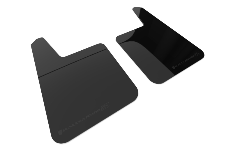 Rally Armor Universal Black UR Plus Mud Flap  w/ Metallic Black Logo – Pair