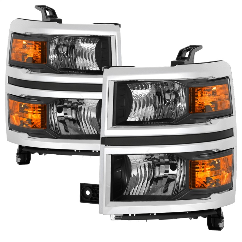 xTune 14-15 Chevy Silverado 1500 (New Body) OEM Style Headlights w/Trim – Blk (HD-JH-CS14-CC-BK)