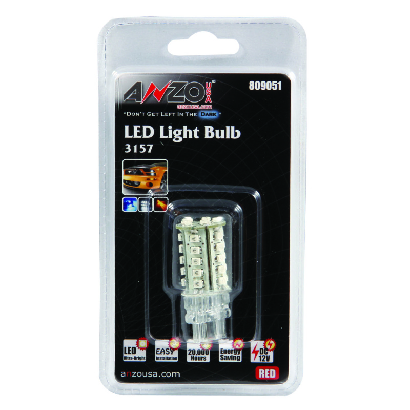 ANZO LED Bulbs Universal 3157 Red – 30 LEDs 2in Tall