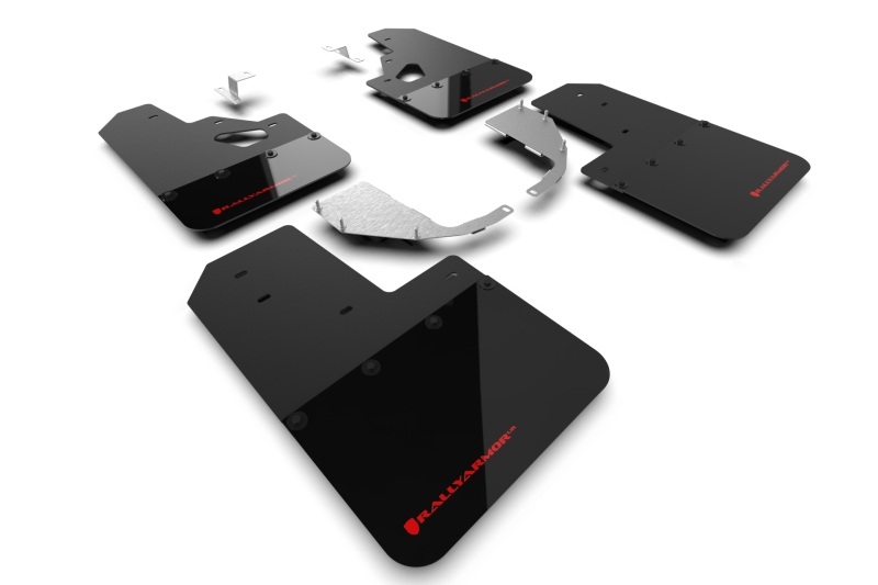 Rally Armor 21-25 Ford Bronco (Steel Bmpr + RR – NO Rptr/Sprt) Blk Mud Flap w/Red Logo