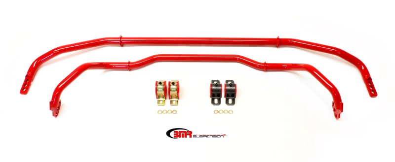 BMR 13-15 5th Gen Camaro Front & Rear Sway Bar Kit w/ Bushings – Red