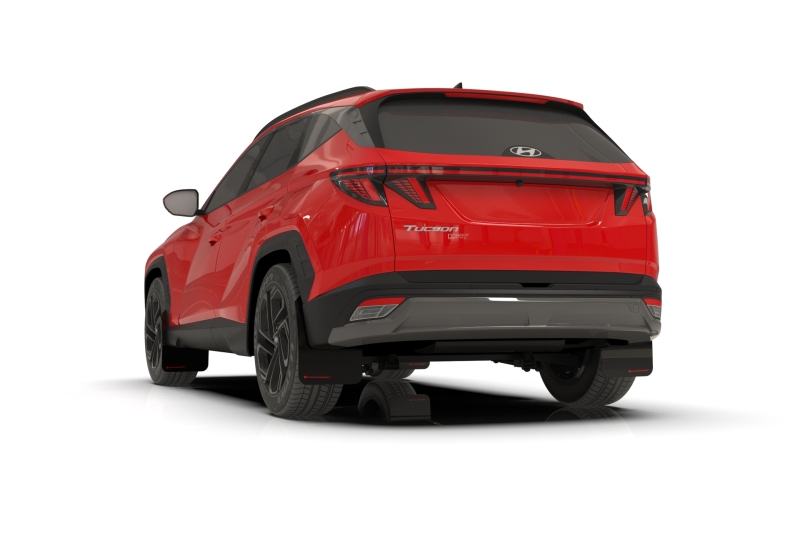 Rally Armor 2025 Hyundai Tucson ICE XRT Black UR Mud Flap – Red Logo