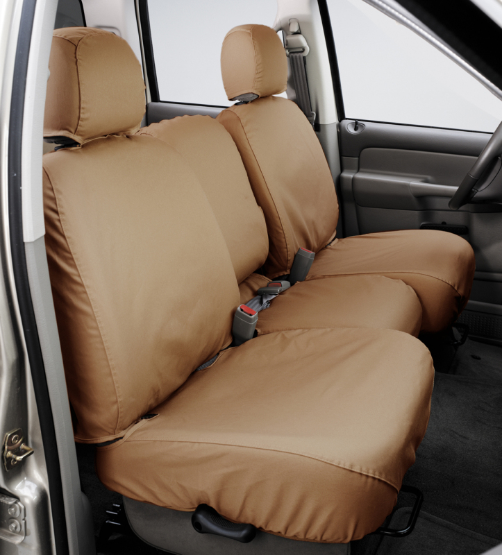 Covercraft 09-21 Ford E Polycotton SeatSaver Custom Front Row Seat Covers – Tan