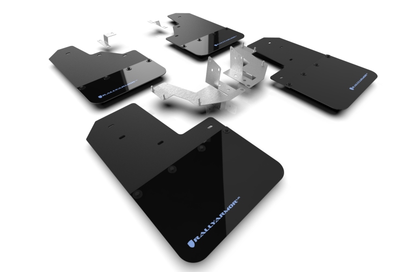 Rally Armor 21-25 Ford Bronco (Plstc Bmpr – NO Rptr/Sprt – NO RR/RB) Blk Mud Flap w/Area Blue Logo