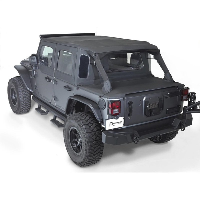 Rampage 2007-2018 Jeep Wrangler(JK) 2-Door Trailview Tonneau Top – Black Diamond