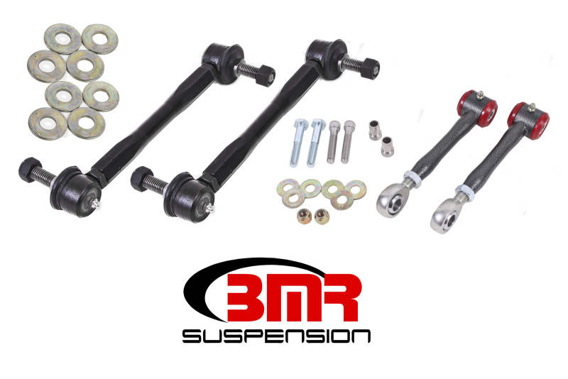 BMR 16-17 6th Gen Camaro Front and Rear Sway Bar End Link Kit – Black Hammertone