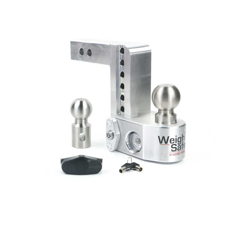 Weigh Safe 6in Drop Hitch w/Built-in Scale & 2in Shank (10K/12.5K GTWR) – Aluminum
