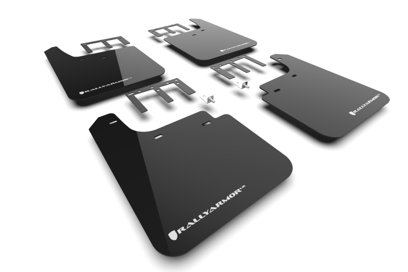 Rally Armor 19-25 Gen 4 Chevy Silverado 1500 Black UR Mud Flap White Logo