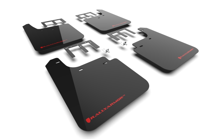 Rally Armor 19-25 Gen 4 Chevy Silverado 1500 Black UR Mud Flap Metallic Red Logo