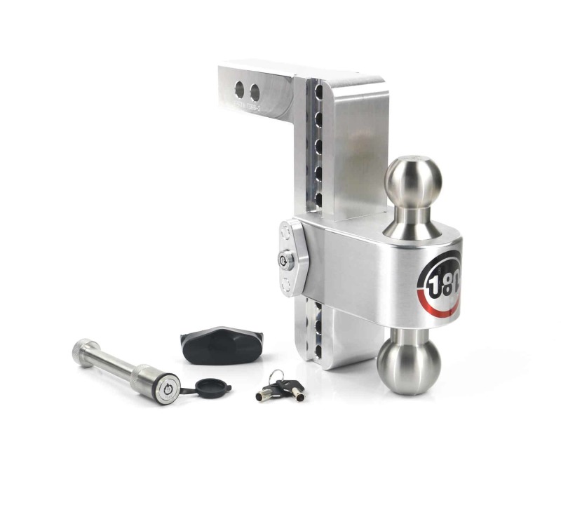 Weigh Safe 180 Hitch 8in Drop Hitch & 2in Shank (10K/12.5K GTWR) w/WS05 – Aluminum