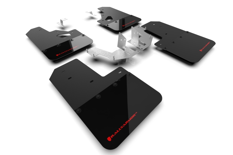 Rally Armor 21-25 Ford Bronco (Plstc Bmpr + RR – NO Rptr/Sprt) Blk Mud Flap w/Red Logo