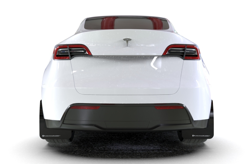 Rally Armor 20-26 Tesla Model Y, Juniper Y Black UR Mud Flap w/White Logo