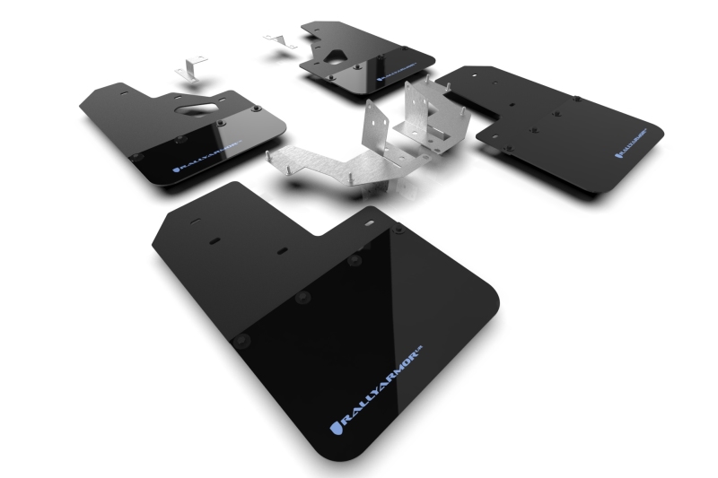 Rally Armor 21-25 Ford Bronco (Plstc Bmpr + RR – NO Rptr/Sprt) Blk Mud Flap w/Area Blue Logo