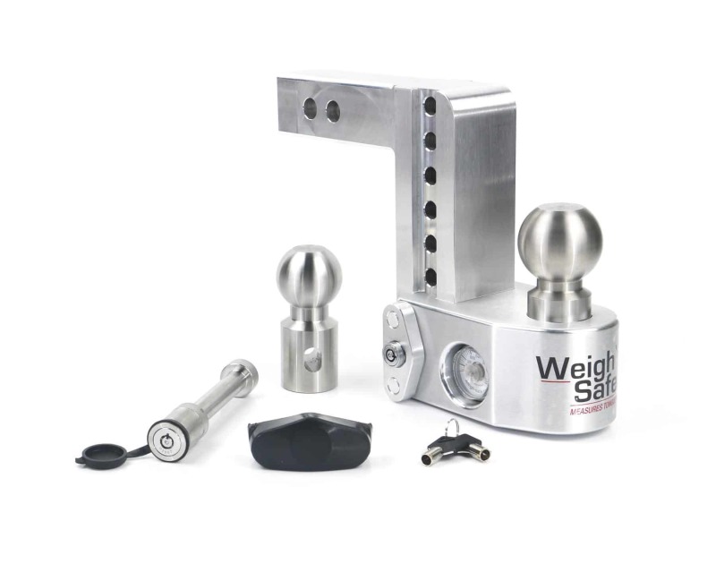 Weigh Safe 6in Drop Hitch w/Built-in Scale & 2in Shank (10K/12.5K GTWR) w/WS05 – Aluminum