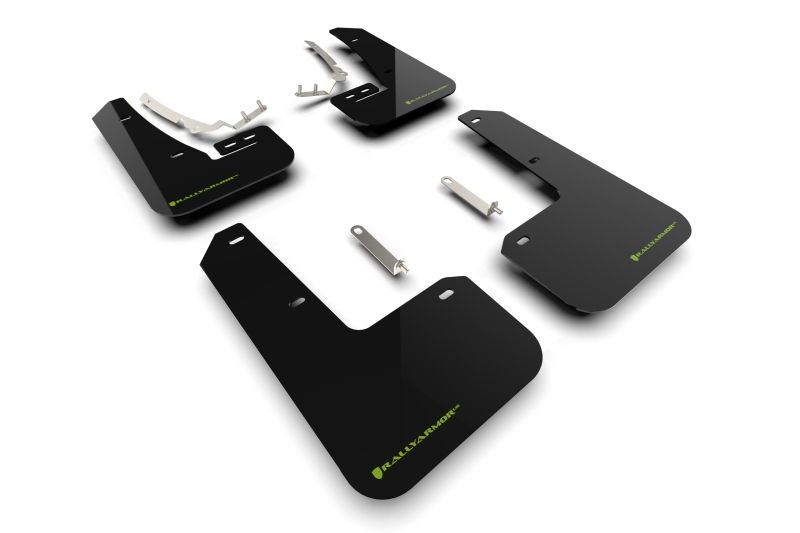 Rally Armor 22-25 VW MK8 Golf GTI/R Black UR Mud Flap w/Green Logo