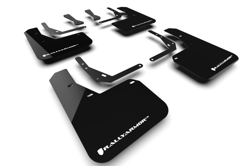 Rally Armor 24-25 Hyundai Kona N Line Black UR Mud Flap – White Logo