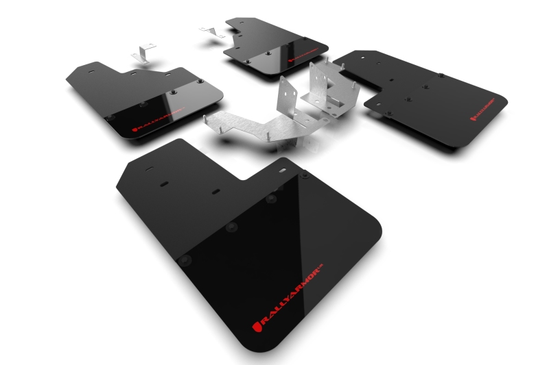 Rally Armor 21-25 Ford Bronco (Plstc Bmpr – NO Rptr/Sprt – NO RR/RB) Blk Mud Flap w/Red Logo