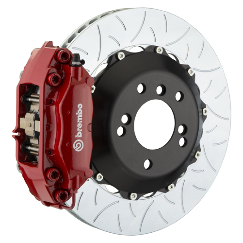 Brembo 99-04 996 Rear GT BBK 4 Piston Cast 345×28 2pc Rotor Slotted Type3-Red
