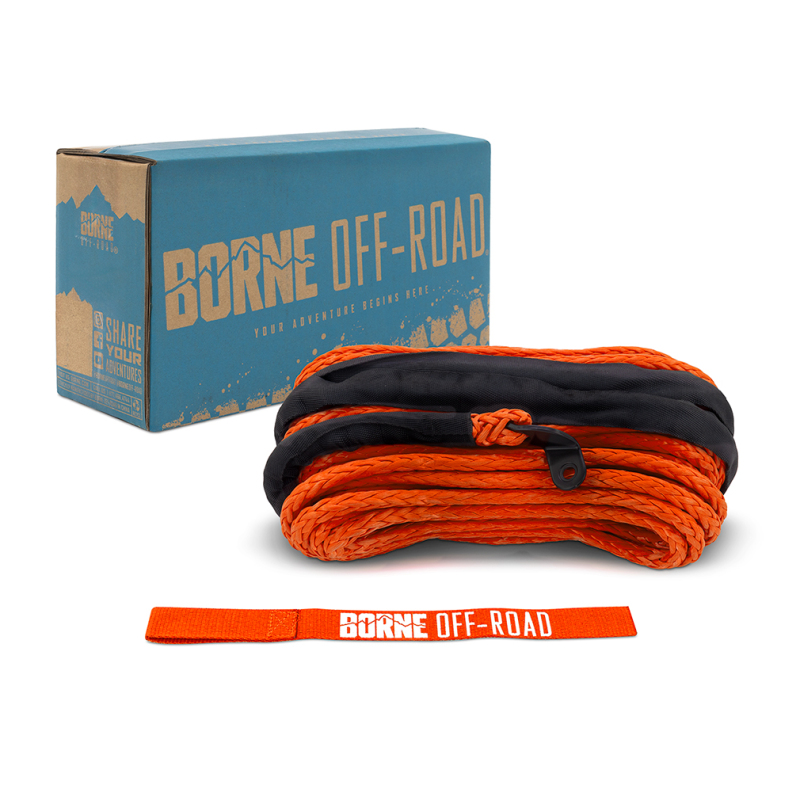 Borne Off-Road Synthetic Rope – 3/8in x 85ft – Orange