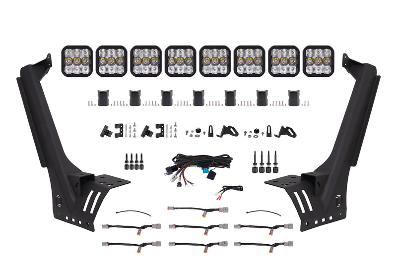 Diode Dynamics Jeep JL SS5 Pro CrossLink Windshield – White Combo Lightbar Kit