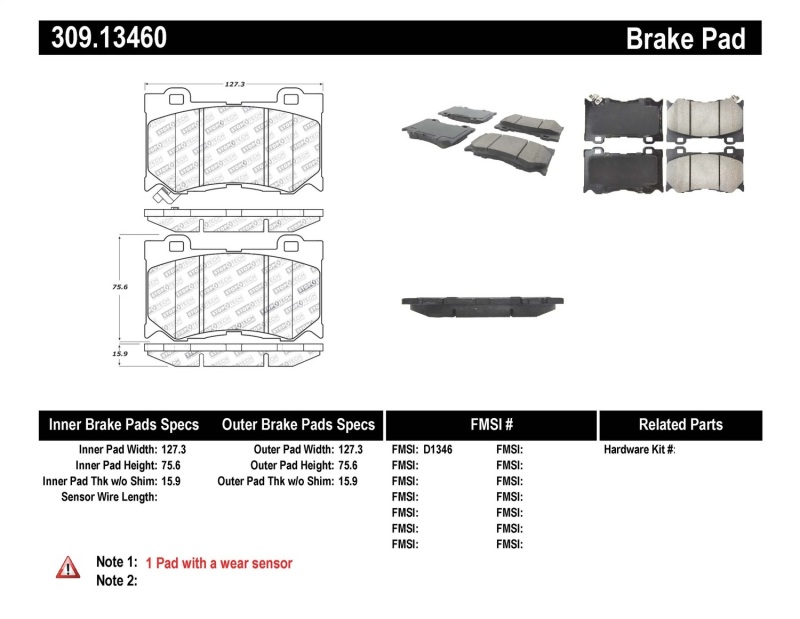StopTech Performance 09-13 Infiniti FX35/FX37/FX45/FX50/08-13 G37 / 09-12 370Z Front Brake Pads