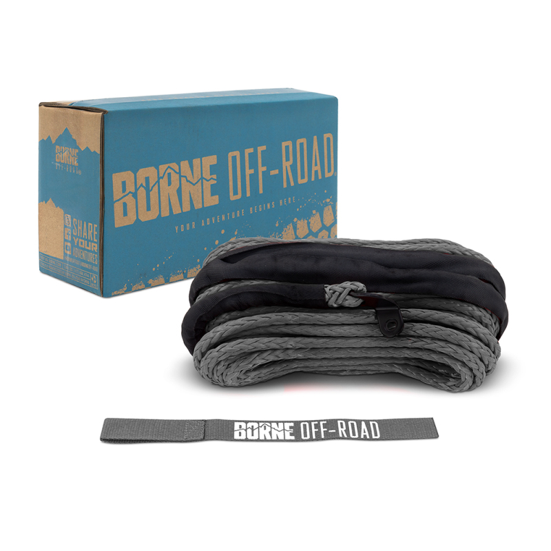 Borne Off-Road Synthetic Rope – 3/8in x 85ft – Grey