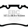 EBC 13-15 Porsche 911 (991) (Cast Iron Rotor only) 3.8 GT3 Yellowstuff Rear Brake Pads