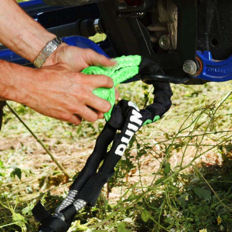 Rhino USA 7/8In X 30Ft Kinetic Rope Recovery Kit W/Soft Shackles (Black)