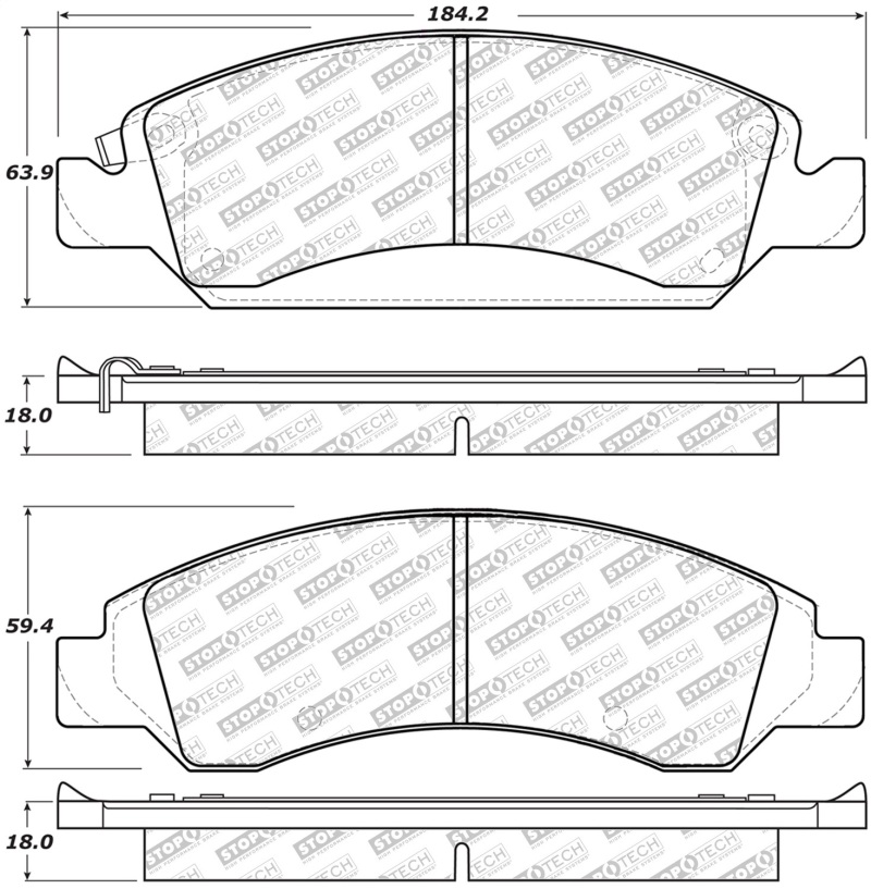 StopTech Street Select Brake Pads – Front/Rear