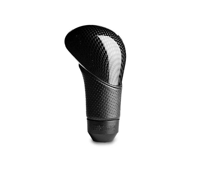 Momo Shadow Shift Knob – Black Airleather, Carbon Effect Insert