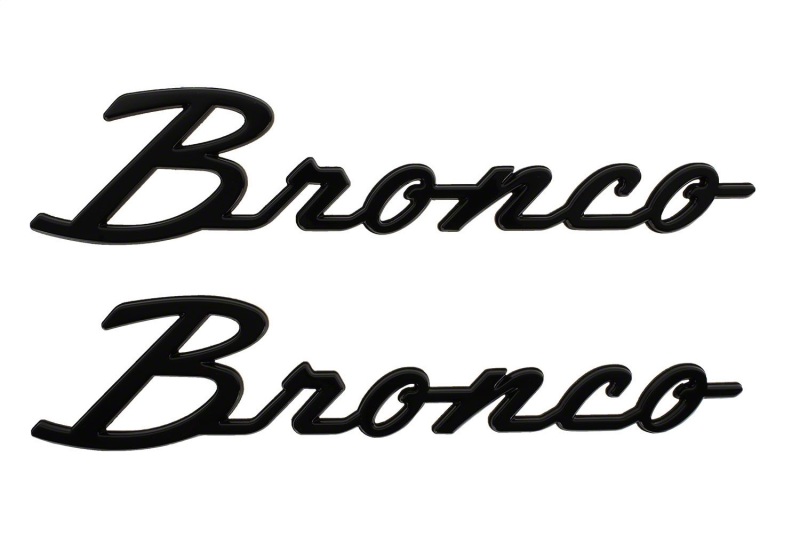 Ford Racing 21-24 Bronco Classic Script Fender Badge Kit – Gloss Black
