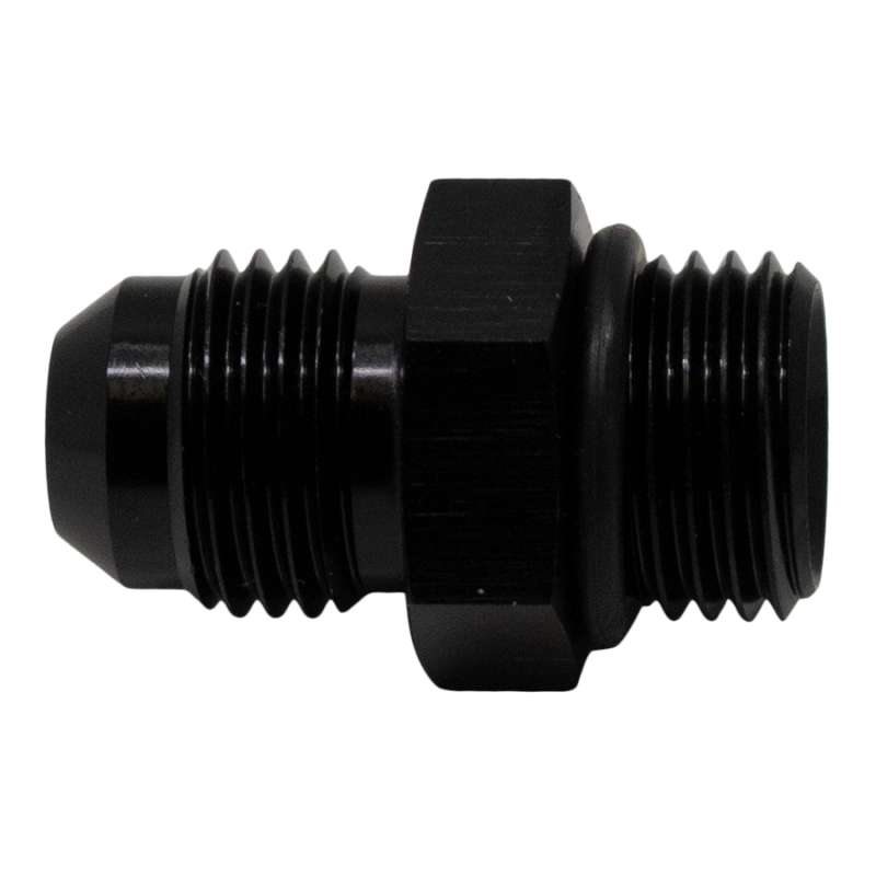 DeatschWerks 6AN ORB Male to 6AN Male Flare Adapter (Incl O-Ring) – Anodized Matte Black