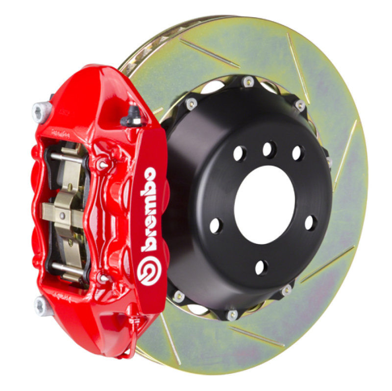 Brembo 15-23 Mustang GT/V6/EcoBoost Rear GT BBK 4 Piston Cast 380×28 2pc Rotor Slotted Type1-Red