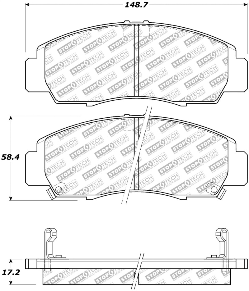 StopTech Street Select Brake Pads – Front/Rear