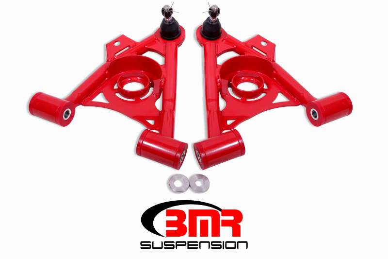 BMR 79-93 Fox Mustang Non-Adj Lower A-Arms Standard Ball Joint Spring Pocket – Red